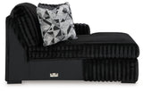 Midnight-Madness 3-Piece Sectional with Double Chaise and Ottoman