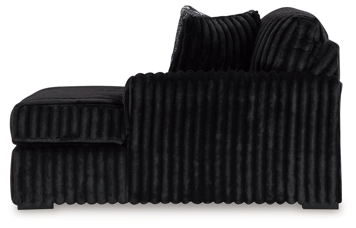 Midnight-Madness 2-Piece Sectional and Oversized Chaise