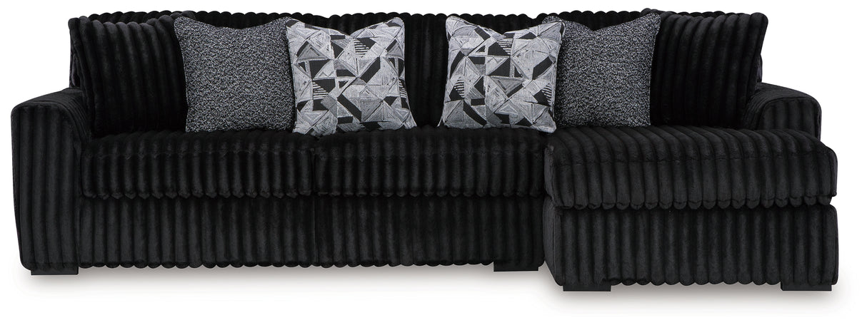 Midnight-Madness 2-Piece Sectional Sofa with Chaise (Color: Onyx)