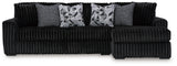 Midnight-Madness 2-Piece Sectional Sofa with Chaise (Color: Onyx)