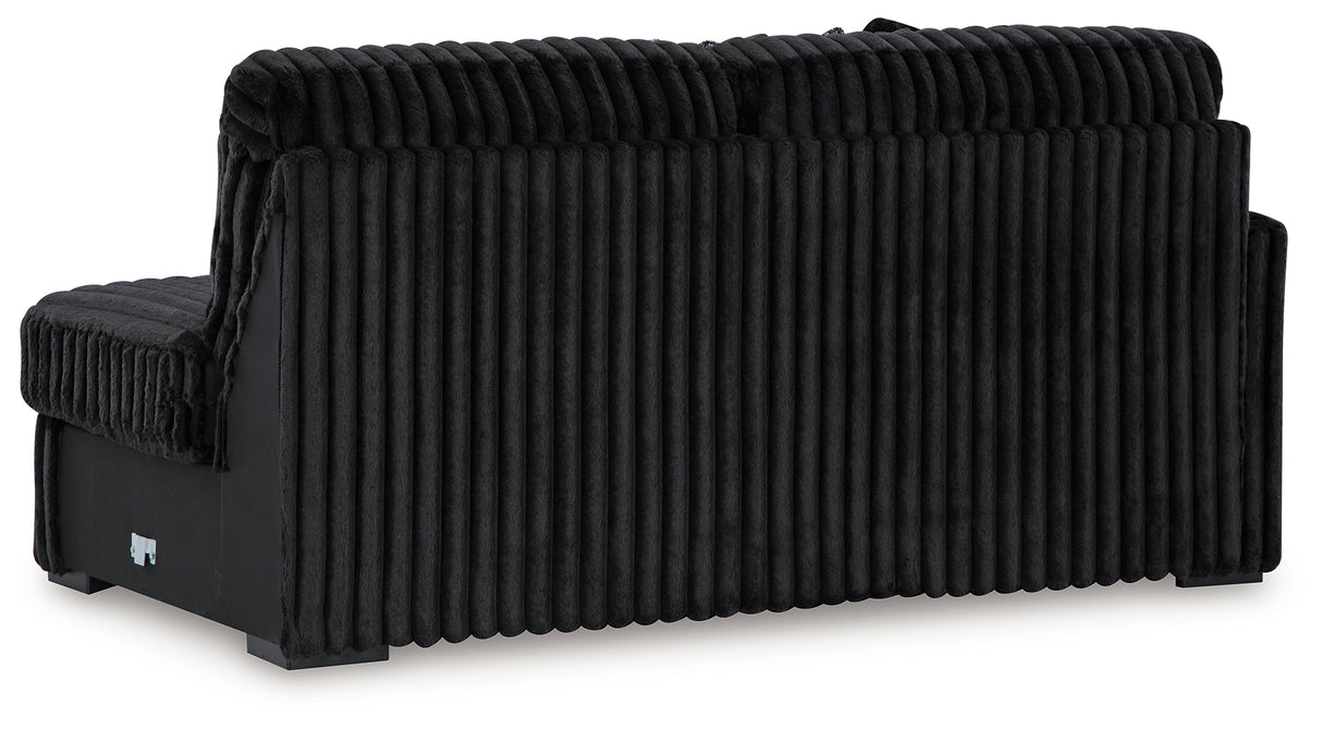 Midnight-Madness 3-Piece Sectional, Chaise and Oversized Accent Ottoman