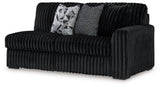 Midnight-Madness 3-Piece Sectional, Chaise and Oversized Accent Ottoman