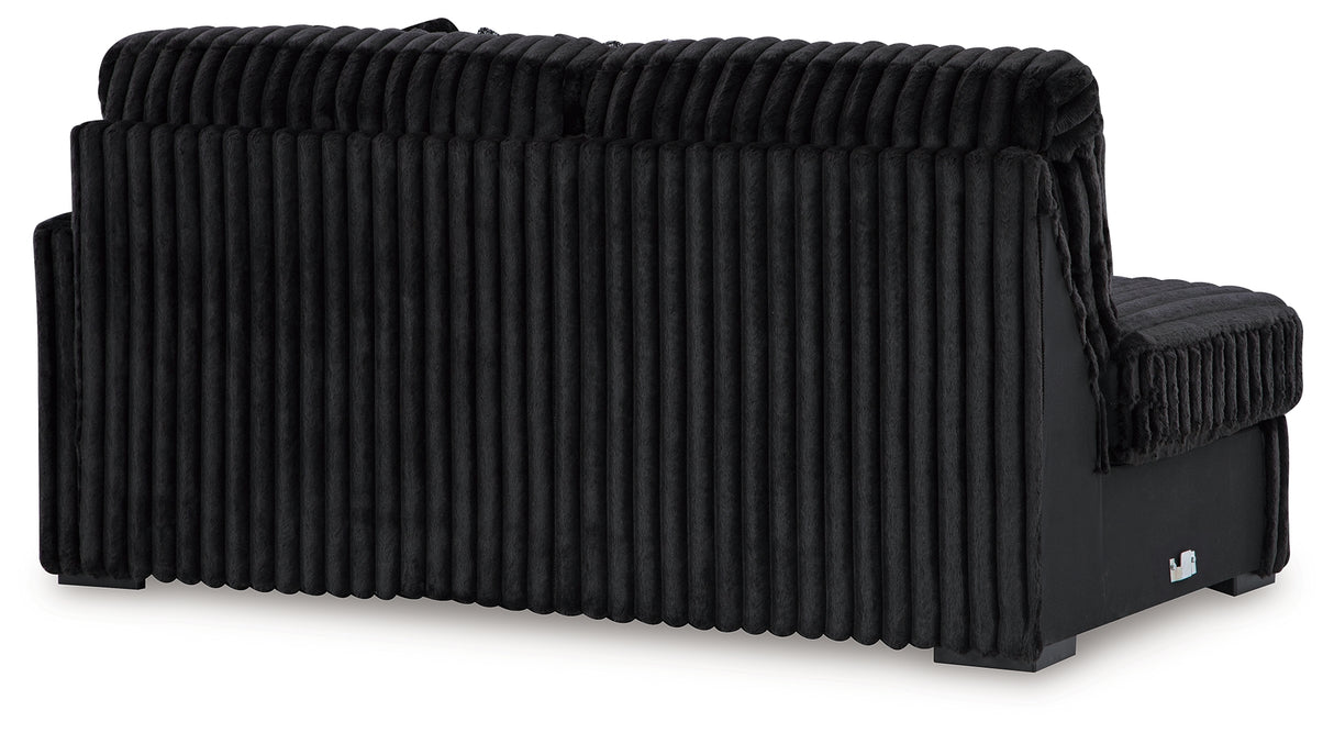 Midnight-Madness 3-Piece Sectional, Chaise and Oversized Accent Ottoman