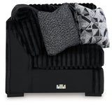 Midnight-Madness 3-Piece Sectional, Chaise and Oversized Accent Ottoman