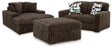Midnight-Madness Loveseat, Oversized Chaise and Ottoman