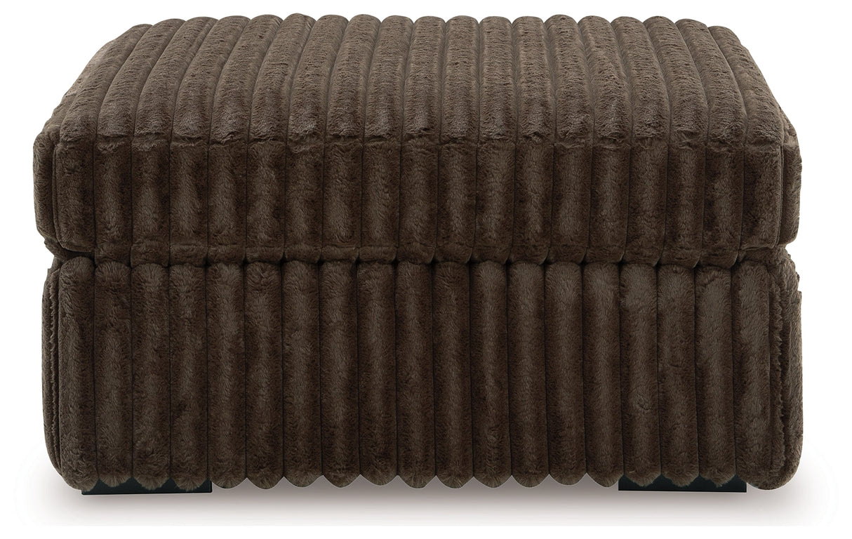 Midnight-Madness Oversized Accent Ottoman (Color: Chocolate)