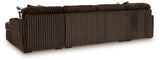 Midnight-Madness 3-Piece Sectional with Chaise (Color: Chocolate)