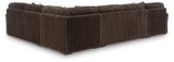 Midnight-Madness 4-Piece Sectional with Chaise (Color: Chocolate)