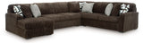 Midnight-Madness 4-Piece Sectional with Chaise (Color: Chocolate)