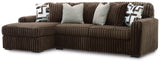Midnight-Madness 2-Piece Sectional Sofa with Chaise (Color: Chocolate)
