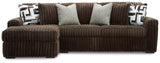 Midnight-Madness 2-Piece Sectional Sofa with Chaise (Color: Chocolate)