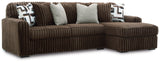 Midnight-Madness 2-Piece Sectional Sofa with Chaise (Color: Chocolate)