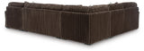 Midnight-Madness 4-Piece Sectional with Chaise (Color: Chocolate)