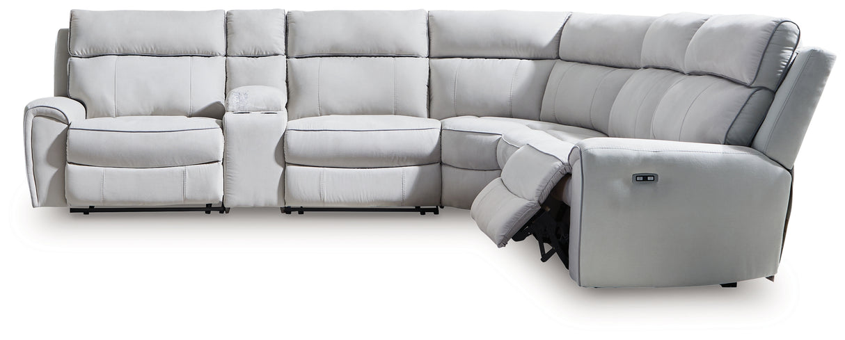 Social Pointe 3-Piece Power Reclining Sectional (Configuration: 6-Piece (Social Pointe Armless Chair, Social Pointe Armless Chair, Social Pointe Console with Storage, Social Pointe Left-Arm Facing Power Recliner, Social Pointe Right-Arm Facing Power Recliner, Social Pointe Wedge))