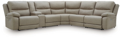 Narwhal Place Power Reclining Sectional (Configuration: 6-Piece (2 Armless Chairs, Console with Storage, Left-Arm Facing Power Recliner, Right-Arm Facing Power Recliner, Wedge))