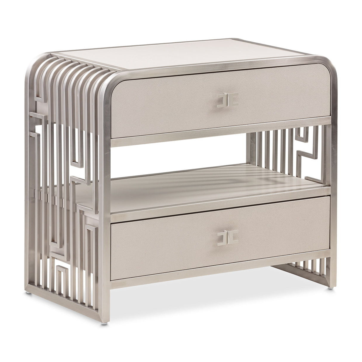 Roxbury Park - Metal Nightstand - Stainless Steel