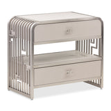 Roxbury Park - Metal Nightstand - Stainless Steel