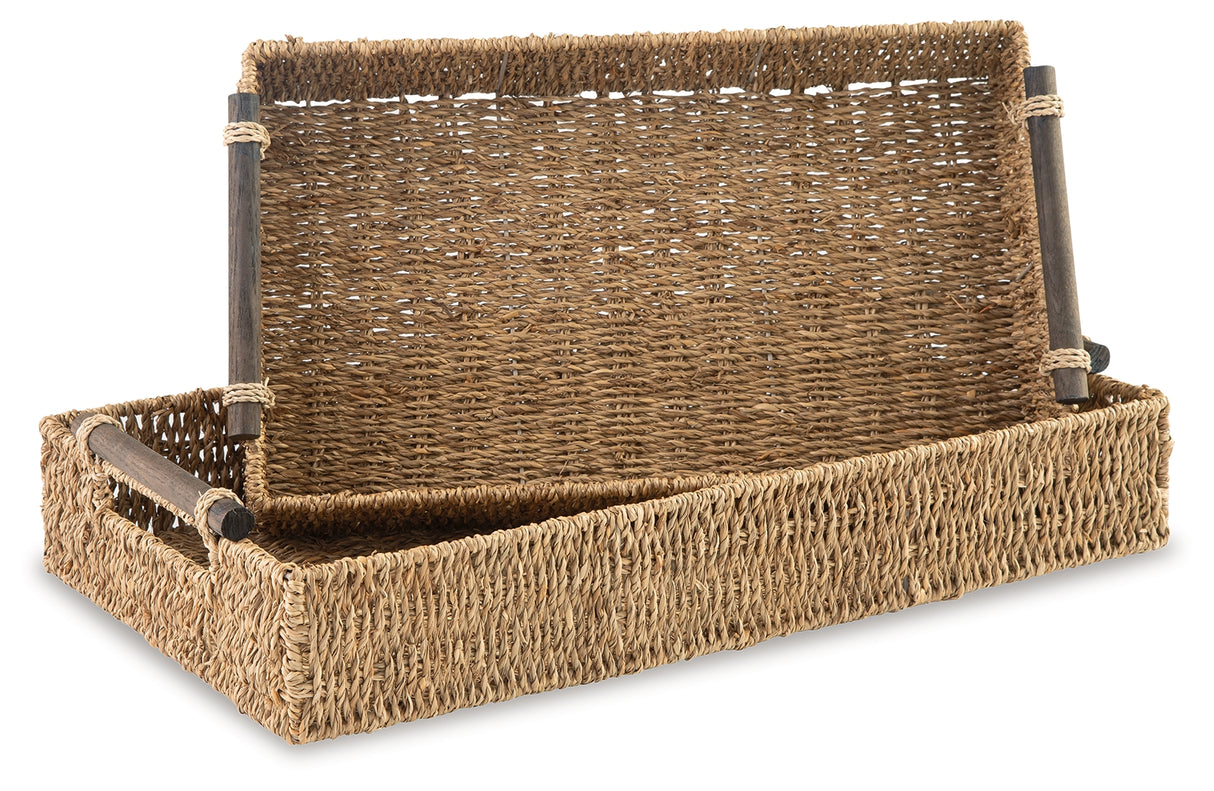 Halima Tray (Set of 2) (Color: Tan)