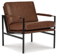 Puckman Accent Chair (Color: Brown/Silver Finish)
