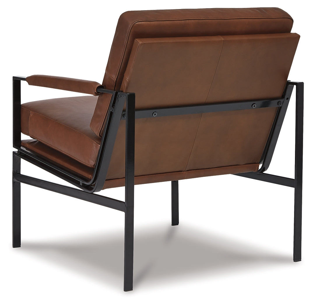 Puckman Accent Chair (Color: Brown/Silver Finish)