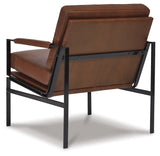 Puckman Accent Chair (Color: Brown/Silver Finish)
