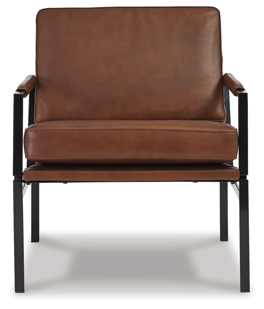Puckman Accent Chair (Color: Brown/Silver Finish)