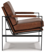 Puckman Accent Chair (Color: Brown/Silver Finish)