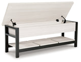 Rhyson Storage Bench (Color: White)
