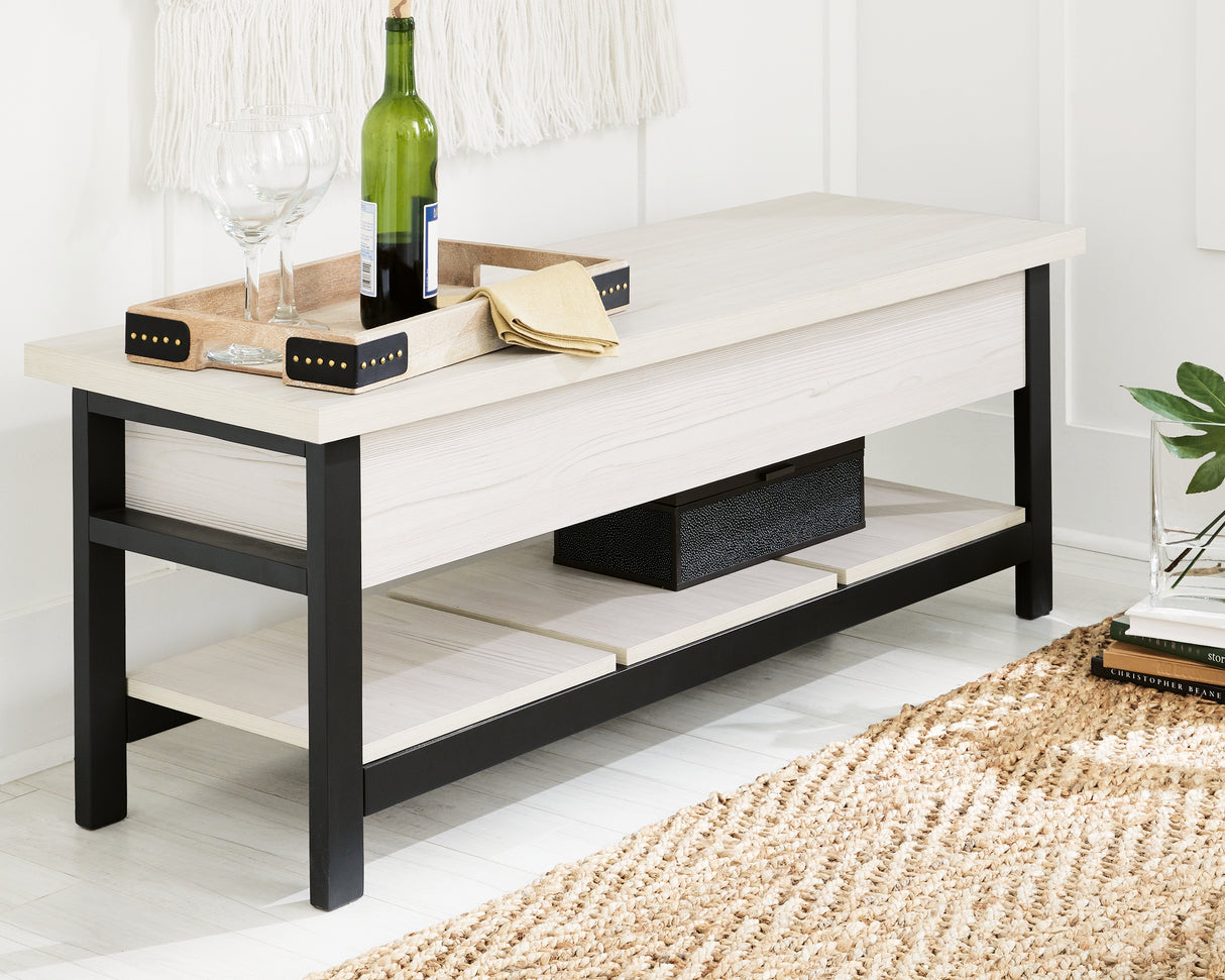 Rhyson Storage Bench (Color: White)