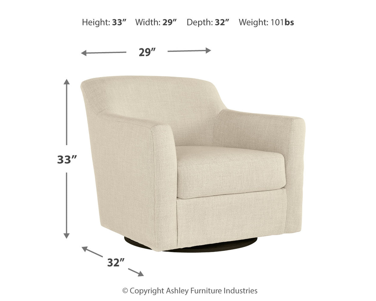 Bradney Swivel Accent Chair (Color: Linen)