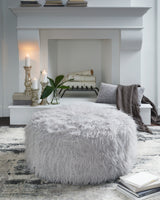 Galice Oversized Accent Ottoman (Color: Light Gray)