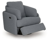 Alainmont Next-Gen Nuvella Swivel Power Recliner (Color: Salt and Pepper)