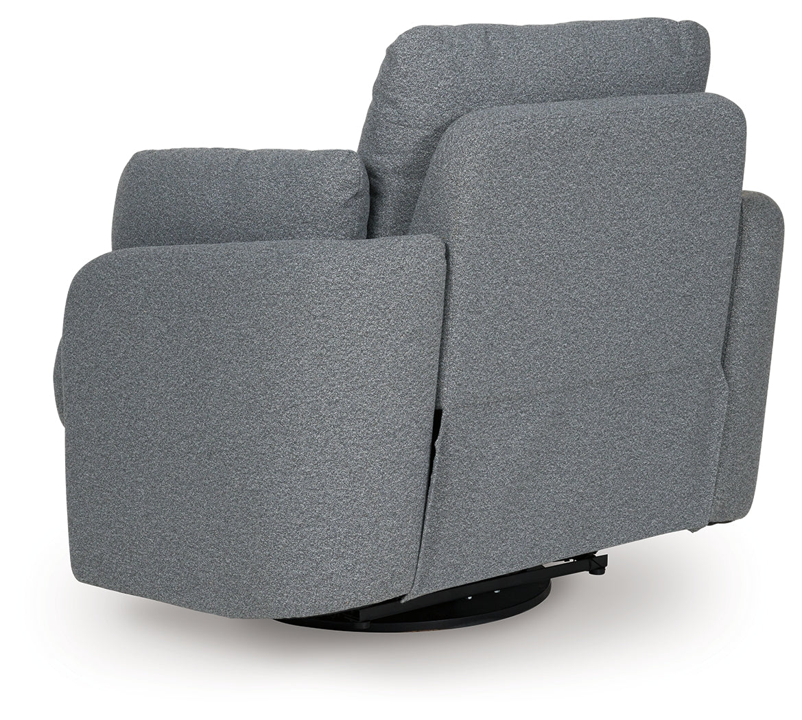 Alainmont Next-Gen Nuvella Swivel Power Recliner (Color: Salt and Pepper)