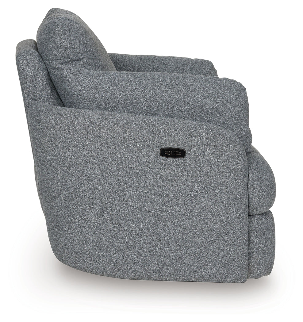 Alainmont Next-Gen Nuvella Swivel Power Recliner (Color: Salt and Pepper)