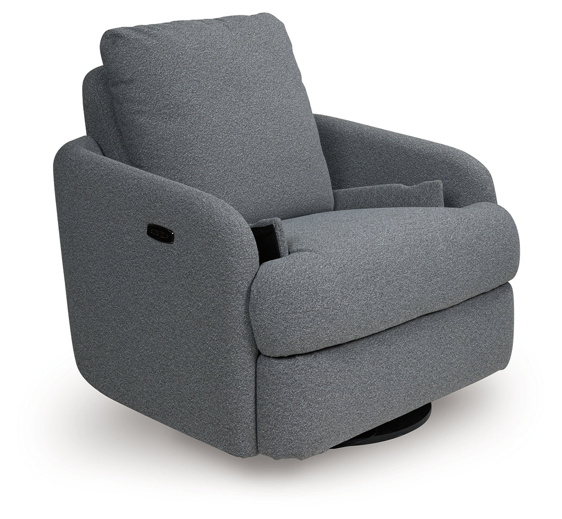 Alainmont Next-Gen Nuvella Swivel Power Recliner (Color: Salt and Pepper)