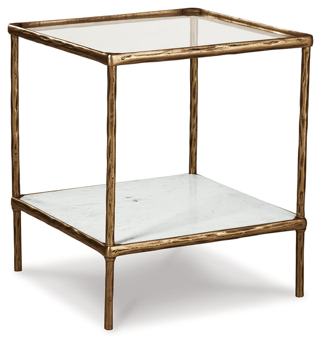 Ryandale Accent Table (Color: Antique Brass Finish)