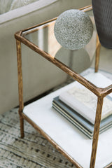 Ryandale Accent Table (Color: Antique Brass Finish)