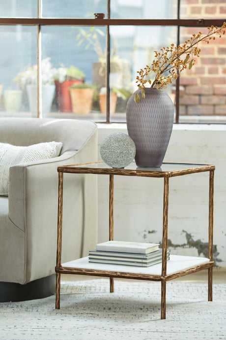 Ryandale Accent Table (Color: Antique Brass Finish)