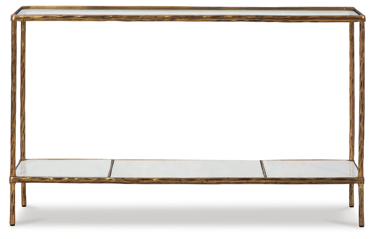 Ryandale Console Sofa Table (Color: Antique Brass Finish)