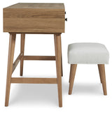 Thadamere Vanity with Stool (Color: Light Brown)