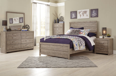 Culverbach 6-Piece Full Panel Bed with Mirrored Dresser, Chest and Nightstand (Nightstand, Chest of Drawers, Full Panel Headboard/Footboard, Full Panel Rails, Dresser, Bedroom Mirror)