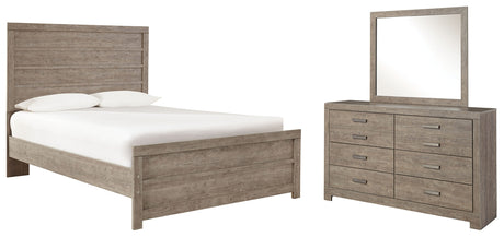 Culverbach 4-Piece Full Panel Bed with Mirrored Dresser (Dresser, Bedroom Mirror, Full Panel Headboard/Footboard, Full Panel Rails)