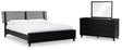 Danziar 6-Piece King Panel Bed with Mirrored Dresser (Platform King Roll Slats, King Slat Headboard, King Panel Footboard, Queen/King Platform Rails, Dresser, Bedroom Mirror)