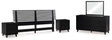 Danziar 5-Piece King Panel Headboard with Mirrored Dresser and 2 Nightstands (King Slat Headboard, Dresser, Bedroom Mirror, Nightstand, Nightstand)