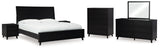 Danziar 9-Piece Queen Panel Bed with Mirrored Dresser, Chest and 2 Nightstands (Platform Queen Roll Slats, Queen Panel Footboard, Queen Panel Headboard, Queen/King Platform Rails, Dresser, Bedroom Mirror, Wide Chest of Drawers, Nightstand, Nightstand)
