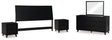 Danziar 5-Piece King Panel Headboard with Mirrored Dresser and 2 Nightstands (King Panel Headboard, Dresser, Bedroom Mirror, Nightstand, Nightstand)