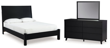 Danziar Panel Bed, Dresser and Mirror (Bed Size: Queen)