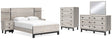 Vessalli 9-Piece Queen Panel Bed with Mirrored Dresser and Chest (Headboard Extension (Set of 2), Queen Panel Footboard, Queen Panel Headboard, Nightstand, Nightstand, Queen Panel Rails, Dresser, Bedroom Mirror, Chest of Drawers)