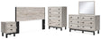 Vessalli 5-Piece King Panel Headboard with Mirrored Dresser, Chest and Nightstand (King Panel Headboard, Dresser, Bedroom Mirror, Chest of Drawers, Nightstand)
