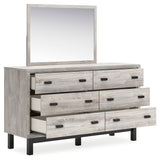 Vessalli 3-Piece Queen Panel Headboard with Mirrored Dresser (Queen Panel Headboard, Dresser, Bedroom Mirror)